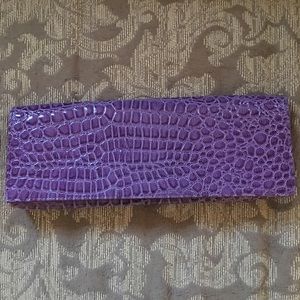 Purple Crocodile Clutch